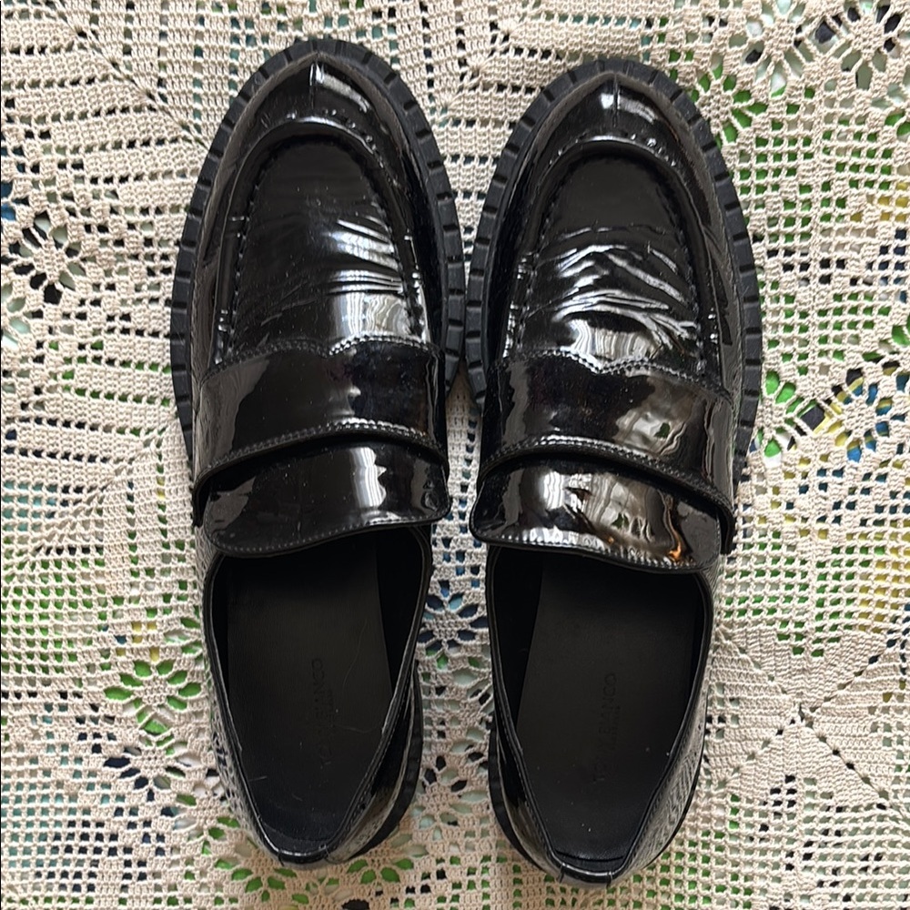Tony Bianco Black Patent Leather Loafers